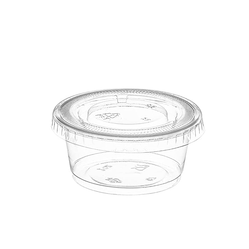 Couvercle pour sauce PET XT 62 mm | Convient aux gobelets à sauce PP de 1,5/2 oz (couvercle uniquement) - 2 500 pièces