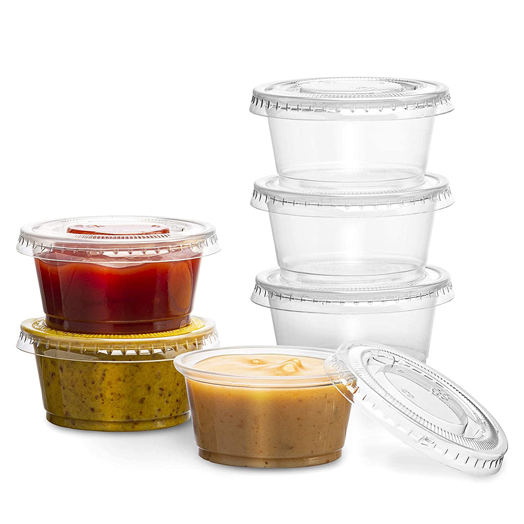 Couvercle pour sauce PET XT 62 mm | Convient aux gobelets à sauce PP de 1,5/2 oz (couvercle uniquement) - 2 500 pièces