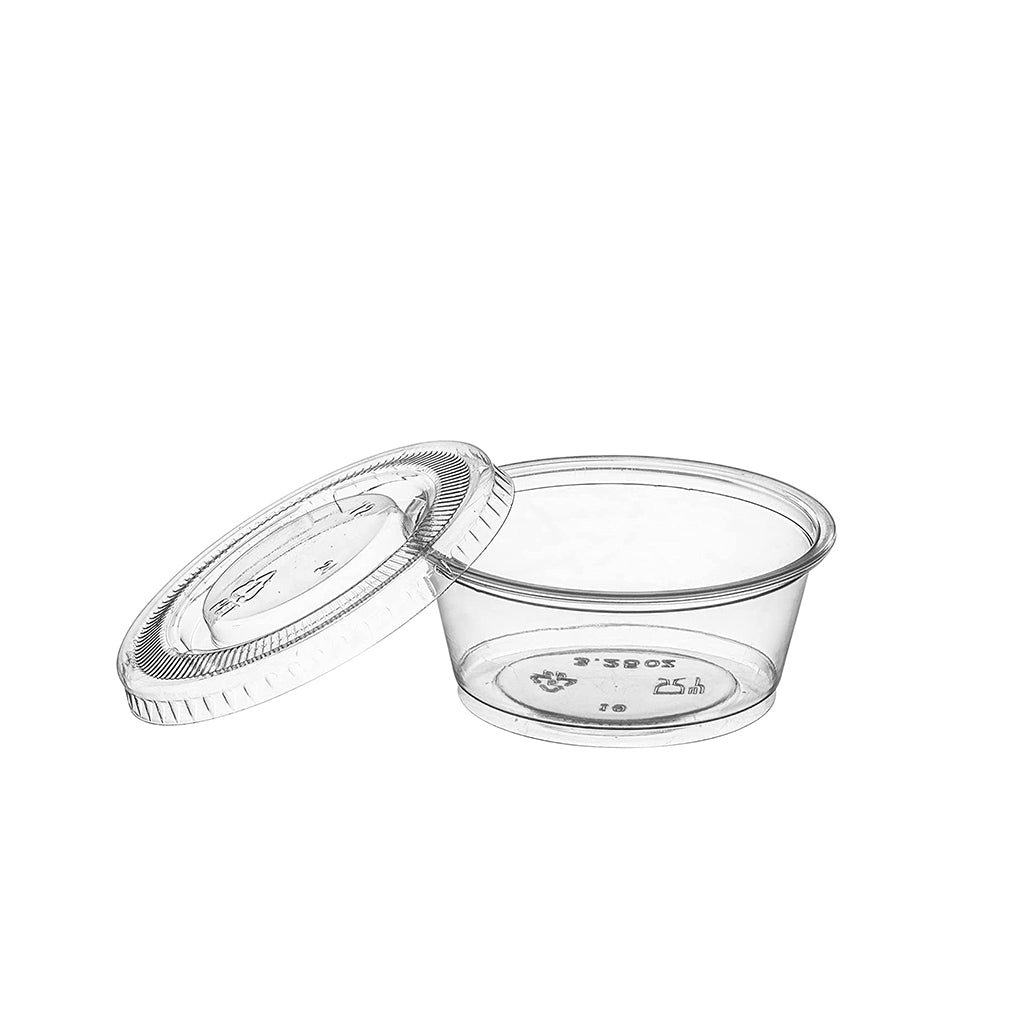 XT 3.25oz PP Clear Sauce Cup Portion Cup | 75mm Top (Base Only)