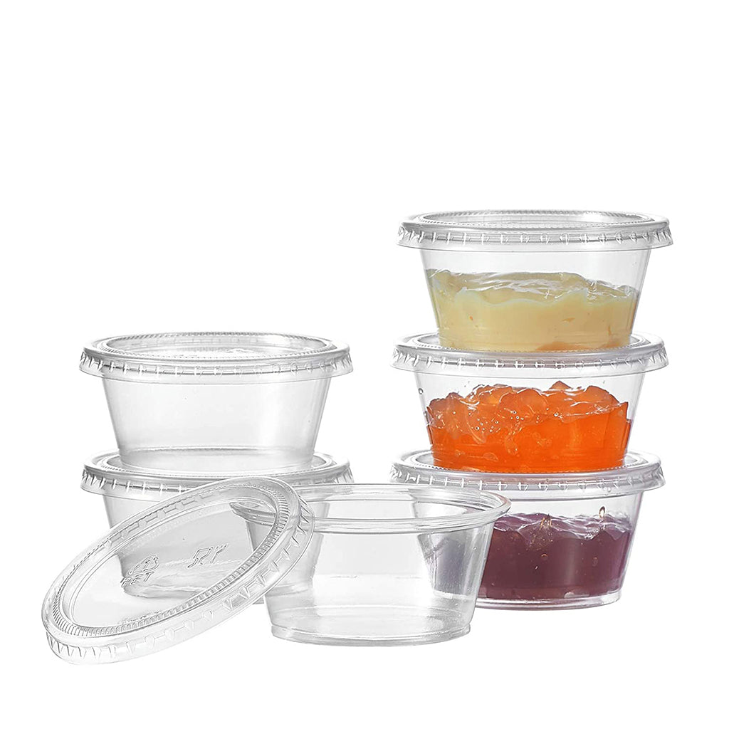 Gobelet à sauce transparent XT 3,25 oz en PP | Dessus de 75 mm (base uniquement) - 2 500 pièces