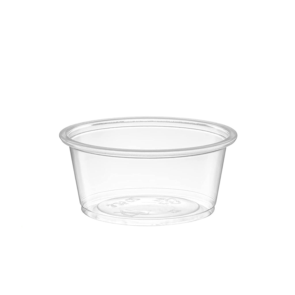 XT 3.25oz PP Clear Sauce Cup Portion Cup | 75mm Top (Base Only) - 2500 Pcs