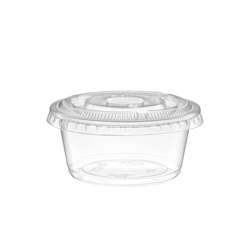 Couvercle à sauce PET OCY 75 mm | Convient aux tasses à sauce PP 3,25/4/5,5 oz (couvercle uniquement) - 2500 pièces