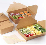 #4 | 96oz Eco-friendly Kraft Foldable Paper Box | 7.76x5.5x3.5" - 160 Pcs - HD Bio Packaging