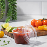 Couvercle à sauce PET OCY 75 mm | Convient aux tasses à sauce PP 3,25/4/5,5 oz (couvercle uniquement) - 2500 pièces