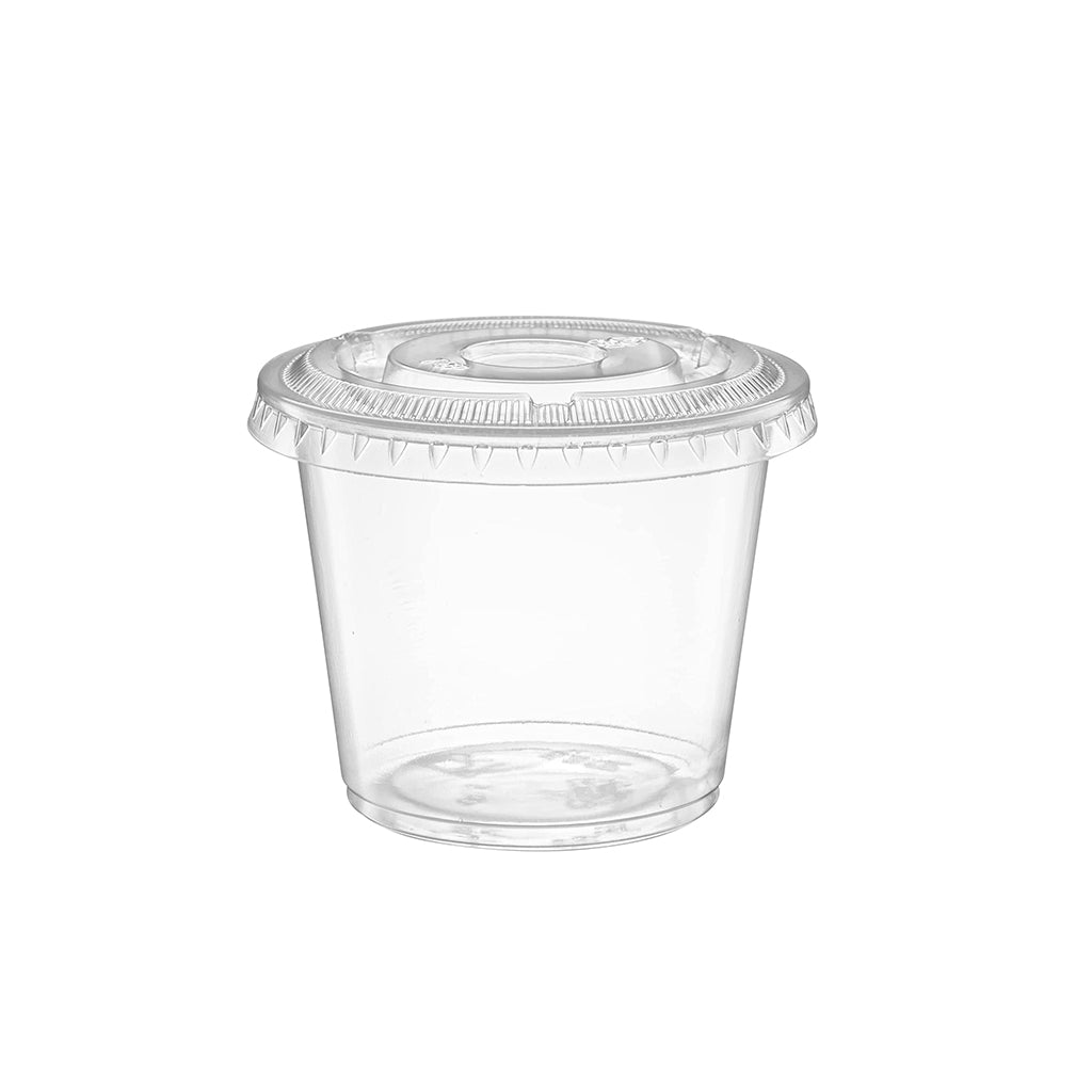 Couvercle à sauce PET OCY 75 mm | Convient aux tasses à sauce PP 3,25/4/5,5 oz (couvercle uniquement) - 2500 pièces