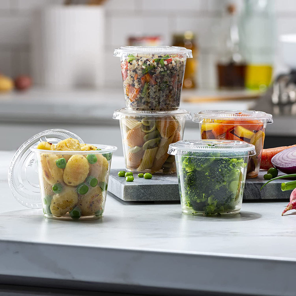 Couvercle à sauce PET OCY 75 mm | Convient aux tasses à sauce PP 3,25/4/5,5 oz (couvercle uniquement) - 2500 pièces