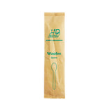 6.2" Individually Paper Wrapped Compostable Wooden Spoon