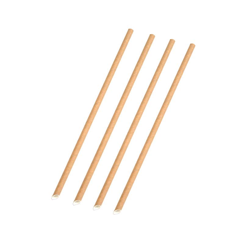 6x230mm diagonal cut kraft paper straws, eco-friendly biodegradable straws for bubble tea - individually wrapped 5000 pcs bulk pack