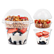 9oz Clear Plastic Dessert Cup W/ 3.25oz Insert + Dome Lid (No Hole) - 100 Sets - HD Plastic Product (Canada). Inc