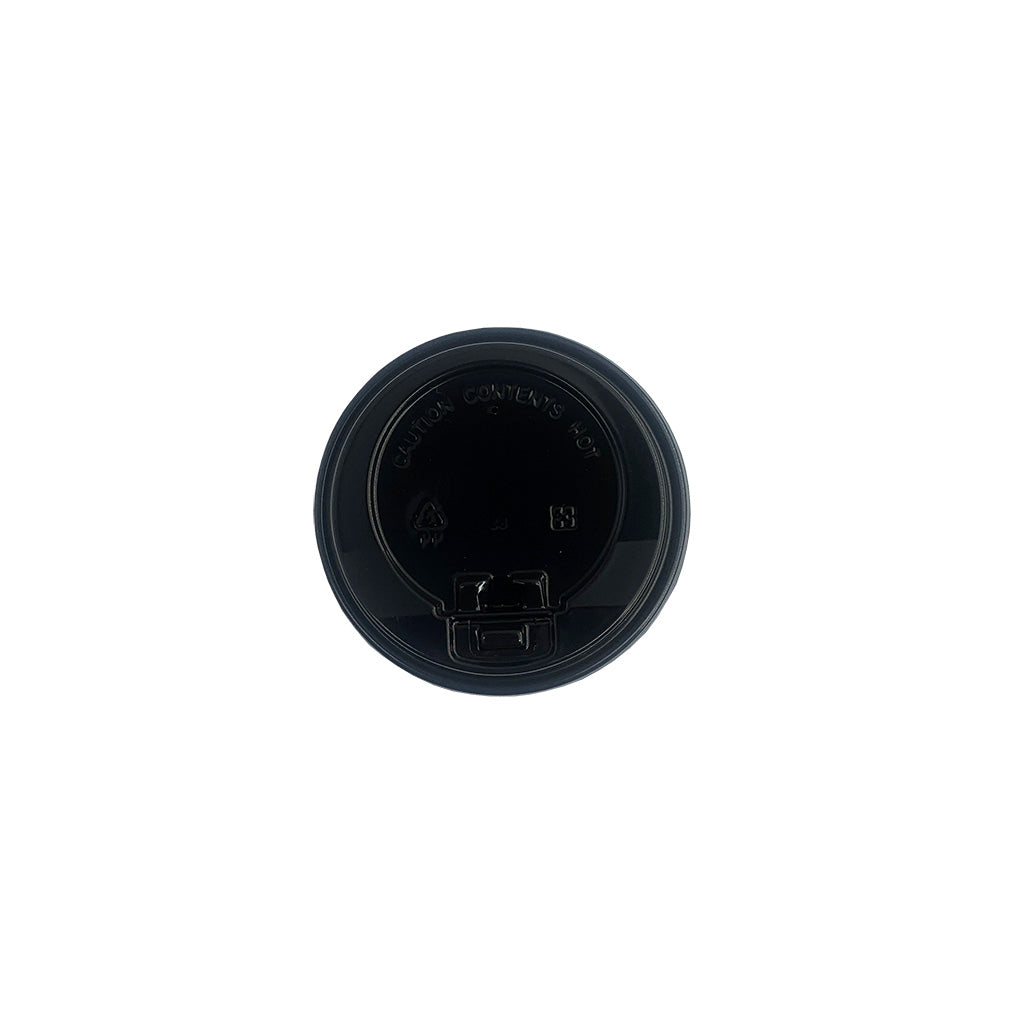 D90 PP | 90mm Black Round Flip Top Lid | Fit 10/12/16/20oz Paper Cup - 1000 Pcs