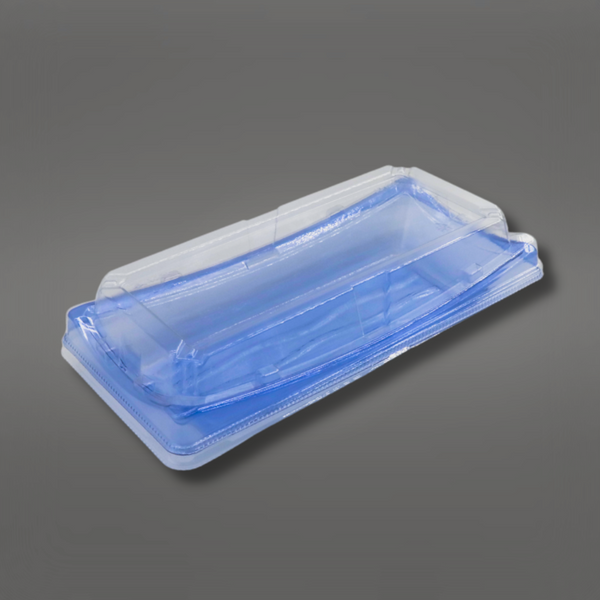 PET Take Out Blue Food Container Sushi Tray with Lid Cookie Cake Box 6.4 x  3.5