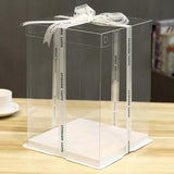 (pre-order) Clear Square Cake Box W/ White Base & Clear Lid | 14.2x14.2x14.2" - 50 Sets