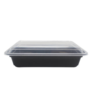 HD RE-342B 42OZ Rect 3-Comp Plastic Container and Lid, 150 Sets