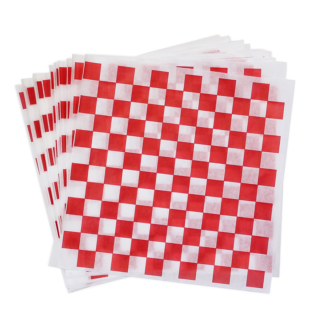 571270 12x12" Red And White Checkered Liner Paper Deli Wax Paper - 2000 Pcs