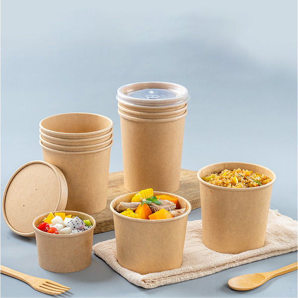 Restaurantware Paper Take-Out Soup Cups - Round - Kraft - 8 oz - Small -  25ct Box - Lids Sold Separately